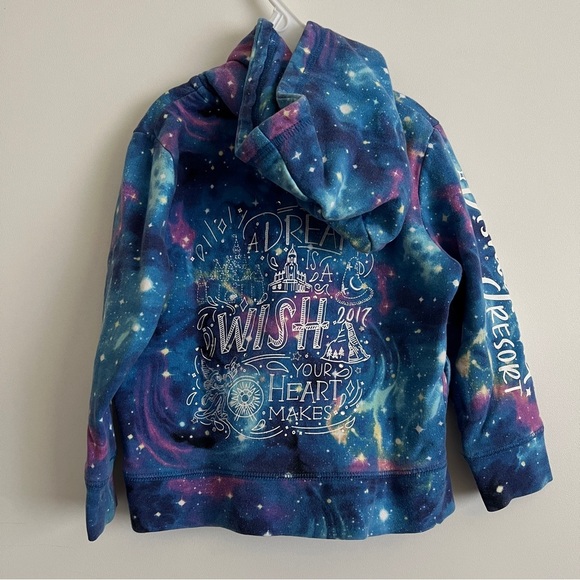Disney Parks 2017 Galaxy Full Zip Hoodie Blue and Purple-Girls Size XXS - Picture 5 of 7
